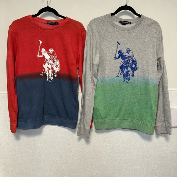 Lot of 2 Youth U.S. Polo Assn. Sweatshirt XXL Red/Navy Ombré 1 NWT 1 NWOT (18) - Picture 8 of 14